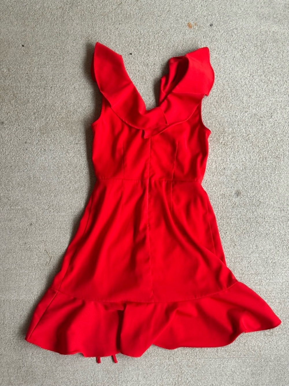 J.O.A. Red Ruffle Wrap Mini Dress - Picture 3 of 7